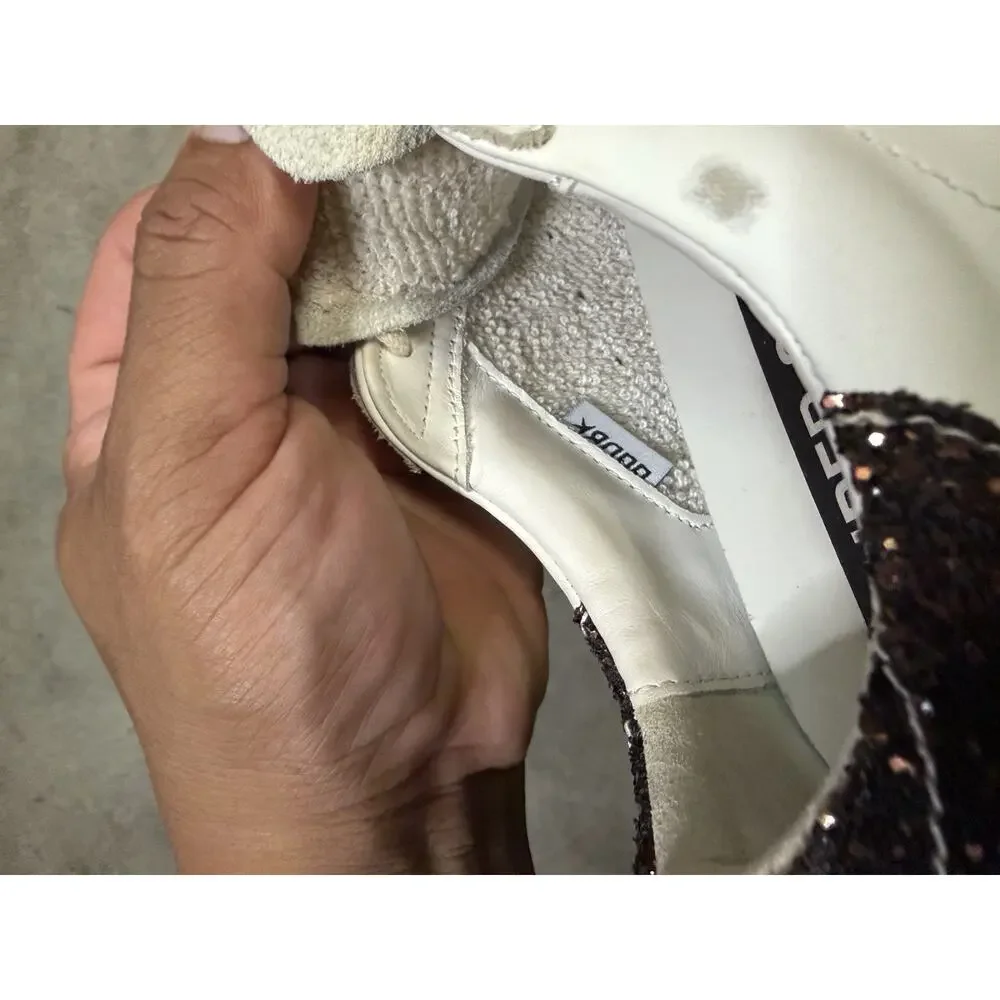 Golden Goose Super-Star Women’s 39 Swarovski Crystal Glitter Leather Sneakers